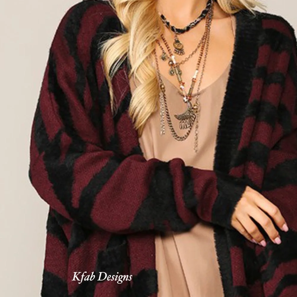 ❤️LAST 2! Super Soft Zebra Pattern Slouchy Cardigan w/Pockets! - Picture 7 of 8